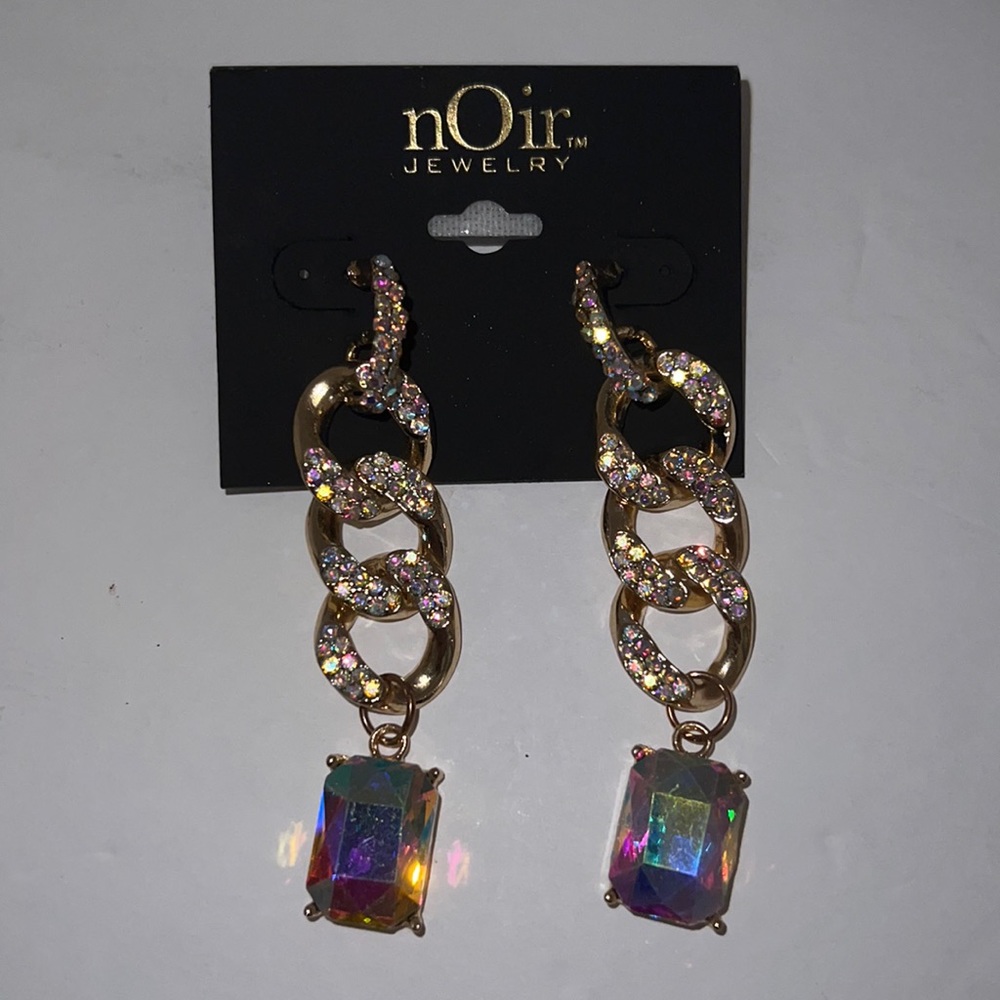 Brand new irradescent noir earrings